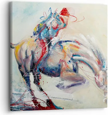 Produktbild von Bild auf Leinwand - Leinwandbild - Pferd Abstraktion - 40x40cm - Wand Bild - Wanddeko - Wandbilder - Leinwanddruck - Bilder - Kunstdruck - Wanddekoration - Leinwand bilder - Wandkunst - AC40x40-3446