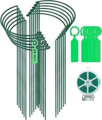 Produktbild von Set aus 12 großen Metallhalbrunden Gartentöpfen, 60 cm, Pflanzhalter für Zimmerpflanzen, Rosen, Hortensien, Gemüse, Monstera, Tomaten (60 x 25 cm)