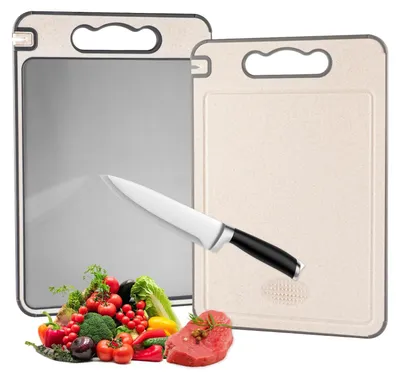 Image de Planche à découper en titane double face, idéale pour la viande et les légumes, résistante aux rayures