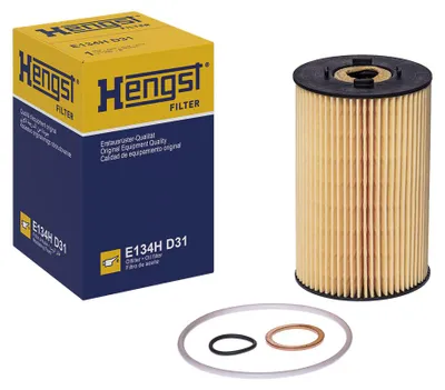 Produktbild von Ölfilter-Einsatz 131 mm HENGST FILTER für u.a. MERCEDES-BENZ LK/LN2