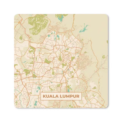 Produktbild von MuchoWow® Mauspad Mousepad Kuala Lumpur - Stadtplan - Vintage - Karte 20x20 cm - Mousepads - Maus Mat - Pad - Mausunterlage - Desk Mat - Bureauartikeln