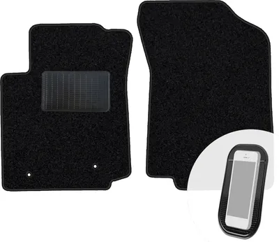 Produktbild von moto-MOLTICO Vorne Fußmatten Auto Velours Autoteppiche Schwarz Automatten Set 2-teilig passend für Peugeot 108 2014-2021
