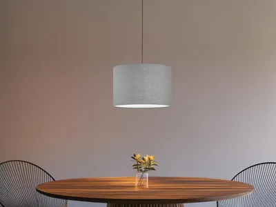 Produktbild von LED Designklassiker Pendelleuchte Esstischlampe Lampenschirm Leinen Grau Ø 30cm