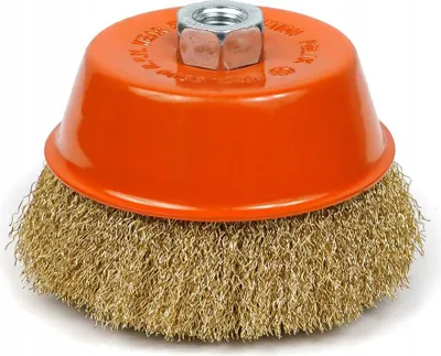 Zdjęcie produktu dla Szczotka druciana czołowa z gwintem do szlifierek 125mm drut falisty M14