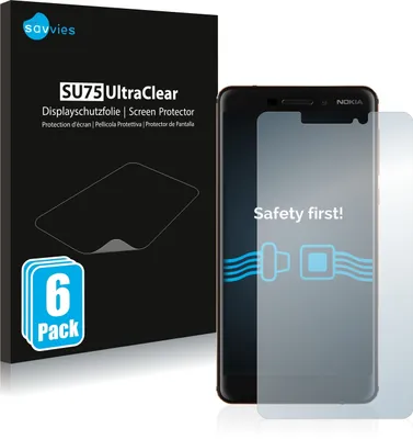Produktbild von 6x Für Nokia 6.1 / 6 2018 Schutzfolie Savvies Displayschutz Display Schutz Folie Klar Transparent