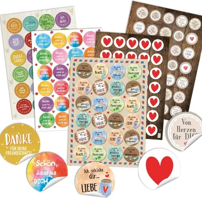Produktbild von Sticker Set 142 Aufkleber Sprüche Worte Zitate Liebe Motivation