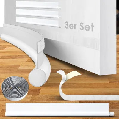 Produktbild von KESSER® Zugluftstopper 3 er Set bis 95 cm zuschneidbar Passend für alle Türen | waschbar | Lärmschutz Türluftstopper | doppelseitige Türisolierung | Luftzugstopper | Schutz vor Lärm und Zugluft |