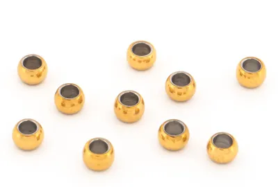 Produktbild von Vintageparts Edelstahl Zwischenperlen 18K Gold IP 3x2mm 20 Stück