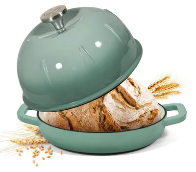 Produktbild von Emaillierter Gusseisen-Brotbacktopf 5,35L/25cm Meersalzgrün