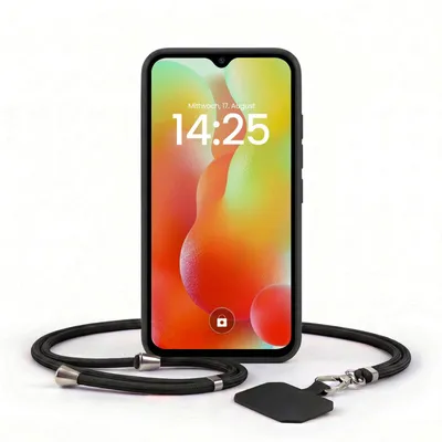 Produktbild von Handyhülle für Xiaomi Redmi 12C mit Handykette Band Kordel Hülle Case Schutzhülle Schwarz