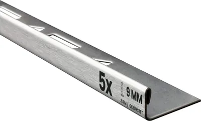 Produktbild von 5x L-Profil Edelstahlschiene Fliesenschiene Fliesenprofil L250cm 9mm gebürstet