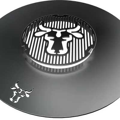 Produktbild von Grillring 80 cm + Grilleinsatz ø 20cm | Rund | Bullenmotiv | Stahl | Plancha, Größe:80er Grillring + Grilleinsatz