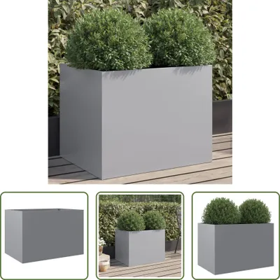Produktbild von The Living Store Pflanzkübel Silbern 62x47x46 cm Verzinkter Stahl