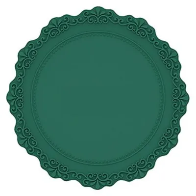 2er-Set runde Silikon-Platzsets, 16,5 cm, grün