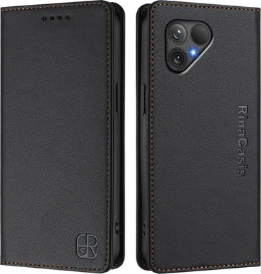 Produktbild von Lederhülle für Fairphone 5 Hülle Flip Brieftasche Kartenfächern Ständer Schutzhülle Schwarz