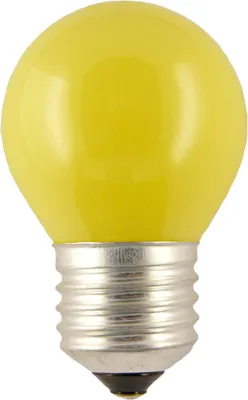 Produktbild von Merkur Glühbirne Tropfen Kugel 15W E27 farbig bunt Gelb Glühlampe dimmbar