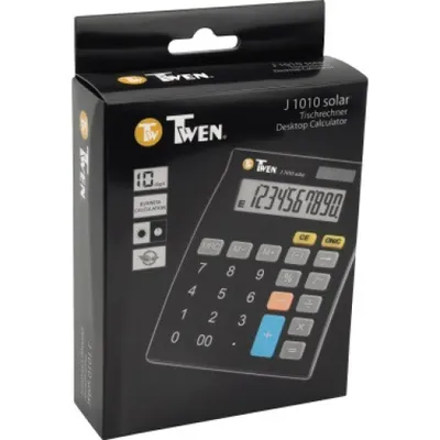 Obrázek produktu pro Stolní kalkulačka TWEN J-1010 10 znaků Solární/baterie