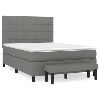 Obrázok produktu pre vidaXL Boxspring posteľ s matracom Tmavo šedá 140x190 cm Látka