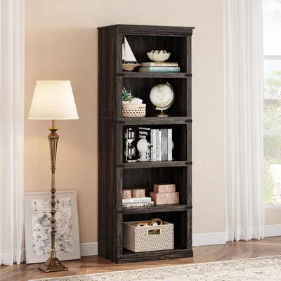 Bücherregal 5 Ebenen, 172 cm, schmal, Holz, offene Fächer