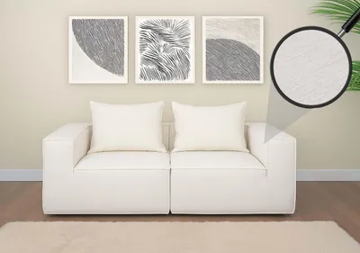 Immagine prodotto di divano a 2 posti/accessori per divano HWC-O54, divano a 2 posti, tessuto modulare/tessuto (300g/m²) 63x194x97cm ~ crema