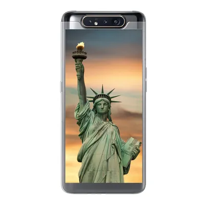 Produktbild von MuchoWow® Handyhülle Schutzhülle Hülle für Samsung Galaxy A80 New York - Freiheitsstatue - Sonnenuntergang Silikon Softcase Handy Hülle - Schutzdeckel