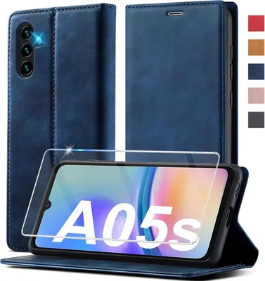 Image de Samsung Galaxy A05S Housse en cuir pliable Wallet antichoc bleu