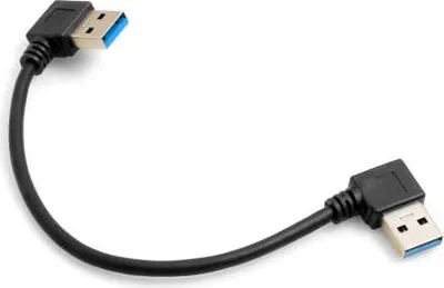 Produktbild von SYSTEM-S USB Kabel USB Typ A 3.0 auf USB Typ A 3.0 rechts gewinkelt 18 cm