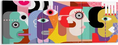 Produktbild von Bild auf Leinwand - Leinwandbild - Abstraktion modern - 150x50cm - Wand Bild - Wanddeko - Leinwanddruck - Bilder - Kunstdruck - Wanddekoration - Leinwand bilder - Wandkunst - CA150x50-3624