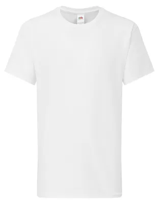 Imagen del producto de Fruit of the Loom: Camiseta "Iconic 195" para niños, modelo LT2119 (talla 152-158), color blanco