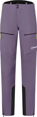 Lila Berghaus Extrem Vanguard Gtx Hose für Damen mit schwarzen Verstärkungen an den Beininnenseiten und Reißverschlusstaschen vorne