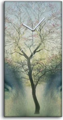 Produktbild von Wanduhr Bürouhr Leinwand Bild Geräuschlos Kunstdruck 30x60 Träum - weiße Hände