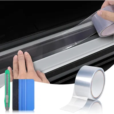 Productafbeelding van Transparante beschermfolie tegen krassen, 900x10 cm, universeel, voor autodeuren en laadruimte, zelfklevend, PVC