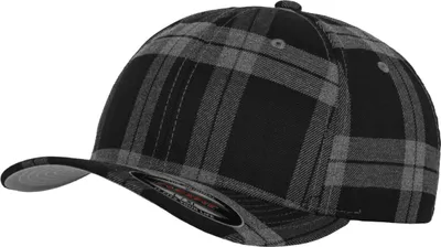 Image de FLEXFIT 6197 | Casquette écossaise - Couleur : Noir/Gris - Taille : S/M