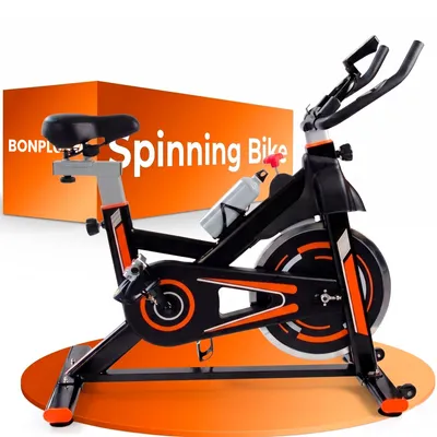 Produktbild von Bonplus BP | Heimtrainer Fahrrad | Indoor Fitness Bike | Einstellbare Intensität | Pulsmesser | Sitzhöhe - 76-98 cm | Schwungrad 10 kg | Fitness