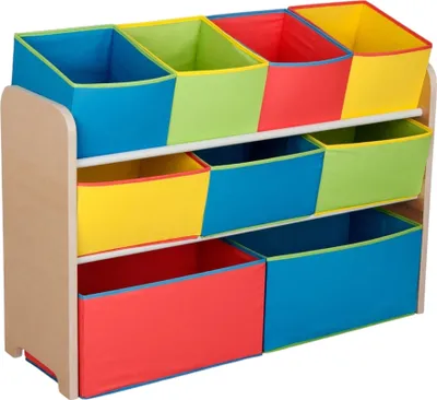 Produktbild von Ginger Home Kinderregal für Spielzeug-Organisation mit 9 Textilboxen, 3 Ebenen - Bunt