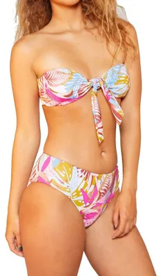 Imagen del producto de Hurley - Top tipo bandeau con nudos, colección Palm Paradise