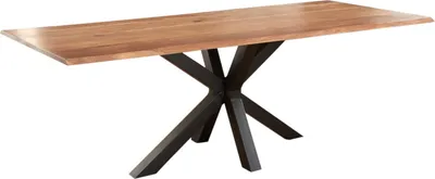 Produktbild von Esstisch Baumkante massiv Akazie natur 300 x 100 schwarz SPYRO