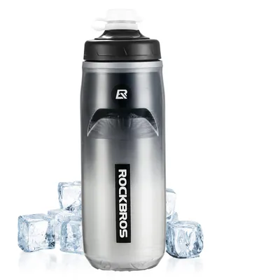 Produktbild von ROCKBROS Trinkflasche 620 ml auslaufsichere Getränkeflasche 4 H Kühlenhalten Wasserflasche Water Bottle für Radsport Schwarz Verlauf