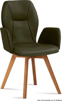 Produktbild von Armlehnstuhl (8er-Set) Donka 58x92x60 Eiche geölt/Khaki
