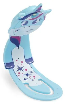 Produktbild von Flexilight Pals Leselicht (Einhorn) - blau - 2 in 1 Leselampe & Lesezeichen - LED Leselicht - Geschenk für Leser, Buchliebhaber - Deutsche Ausgabe