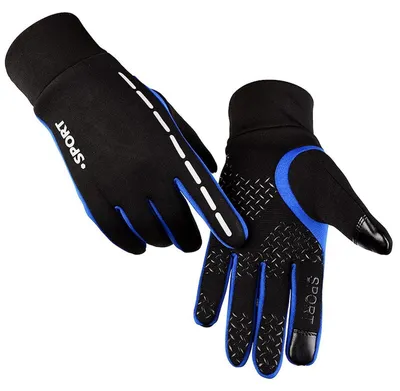 Immagine prodotto di Guanti invernali da uomo e da donna, antivento, compatibili con touchscreen, colore blu, taglia M