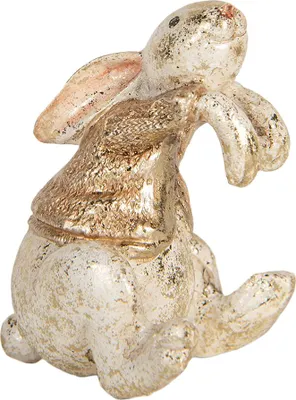 Zdjęcie produktu dla Clayre & Eef Figurka dekoracyjna królik 6x5x7 cm Beżowy plastik