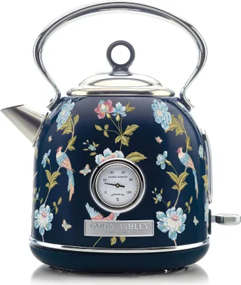 Image de Bouilloire électrique Laura Ashley 1,7 L 2200 W à ébullition rapide avec indicateur de température, motif Elveden Navy