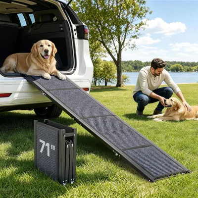 Produktbild von VEVOR Hunderampe, 180 x 43,2 cm, Faltbare Hundeautorampe für mittelgroße & große