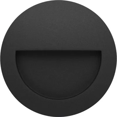 Immagine prodotto di Beneito & Faure - Luce da incasso segnapasso LED Mis R Wall 3W - Segnapasso da parete rotondo IP65 Switch 2700K/3200K/4000K - Nero