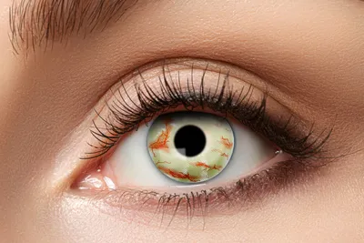 Produktbild von Kontaktlinsen Zoelibat Eyecatcher Undead 1 12 Monatslinsen Grün ohne Sehstärke Zombie Halloween