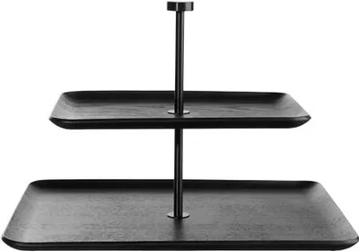 Productafbeelding van ASA Selection wood Etagere 2-stufig rechteckig schwarz 36 × 28 cm