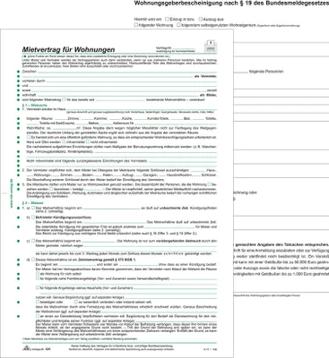 Produktbild von RNK Verlag Vordruck "Mietvertrag für Wohnungen" DIN A4 8-seitig 10 Verträge