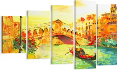 Produktbild von Bild auf Leinwand - Leinwandbild - Venedig Gondel - 100x60cm - Wand Bild - Wanddeko - Wandbilder - Leinwanddruck - Bilder - Kunstdruck - Wanddekoration - Leinwand bilder - Wandkunst - EG100x60-3841