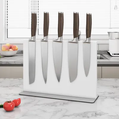 Immagine prodotto di Porta coltelli magnetico bianco, 30 cm, in acciaio inossidabile, multifunzione, per piano di lavoro della cucina
